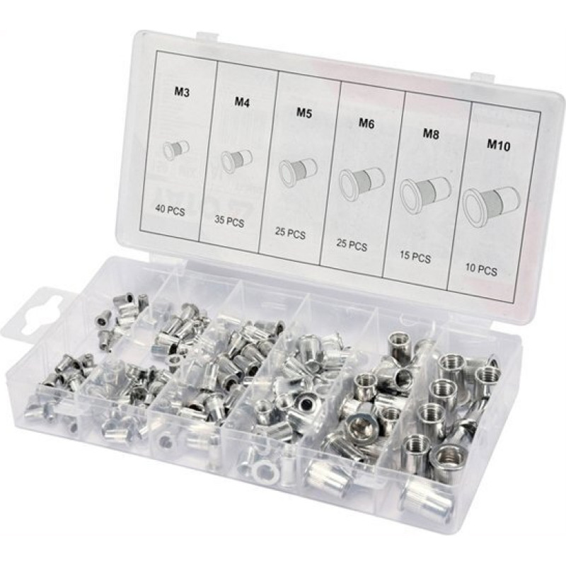Aluminium nut rivets M3-M10, 150pcs