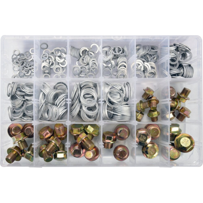 Aluminium gasket and oil drain plug assortment 534pcs