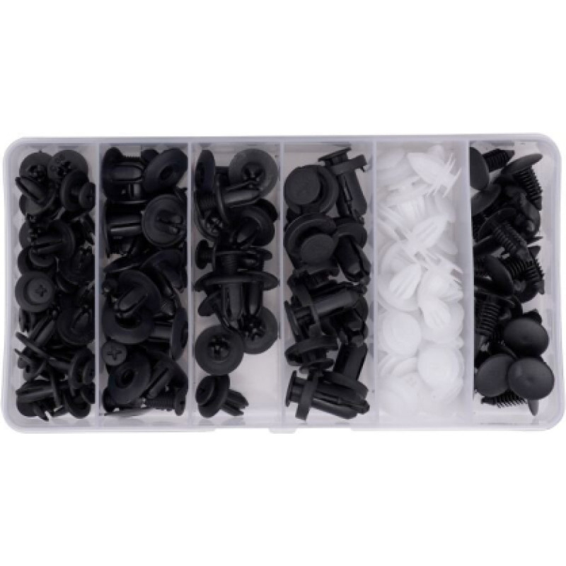 Plastmasas stumjamās saspraudes universāls sortiments (100gab.)