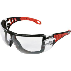 Safety glasses with elastic strap