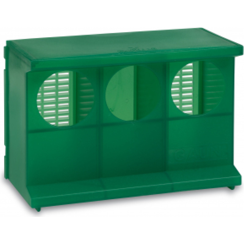 PLASTIC PIGEON FEEDER 3 HOLES GREEN