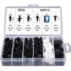 Plastic push-type clip assortment 100pcs