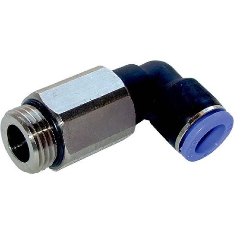 L-type quick push-in connector with external thread / M. Ext. thr. 1/8