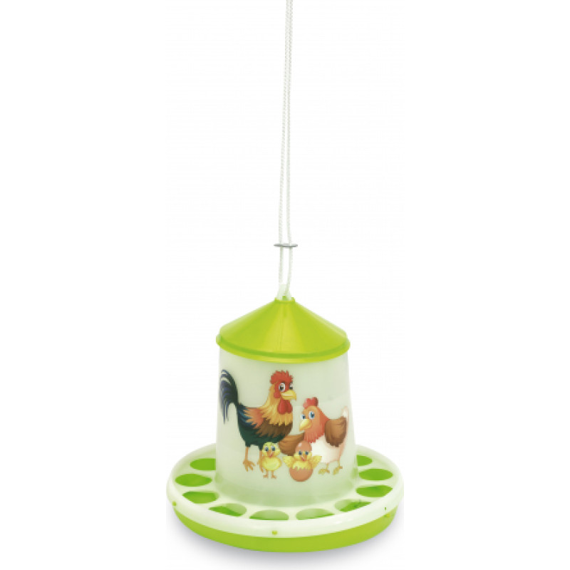 PLASTIC POULTRY FEEDER 2 KG. (GREEN LEMON) - HAPPY RANGE