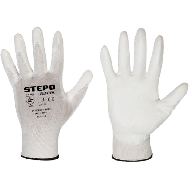 Work gloves coated PU-EKO White / 11 (XXL) White