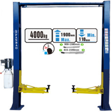 Two post clear floor lift, 4t, 380V (3 stage rear arms)