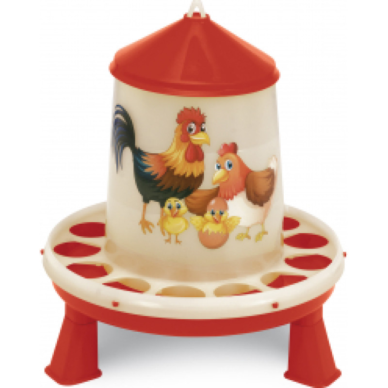 PLASTIC POULTRY FEEDER 2 KG. WITH LEGS - HAPPY RANGE