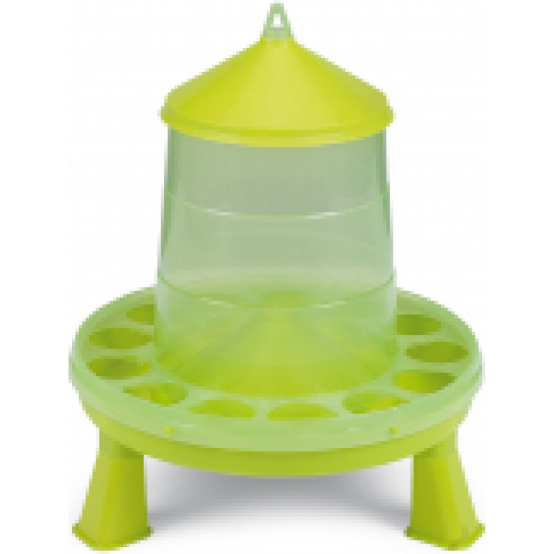 PLASTIC POULTRY FEEDER 2 KG. WITH LEGS - GREEN LEMON