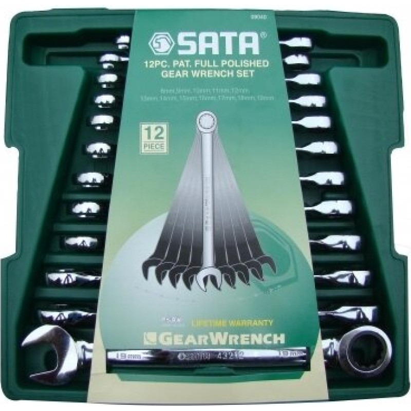 Combination gear wrenches set 12pcs. (8-19)