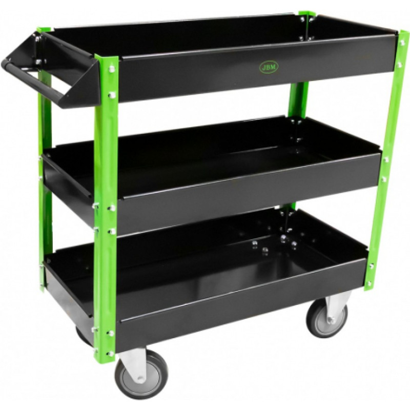 Trolley with 3 shelves on wheels