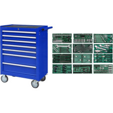 Roller cabinet with tool set trays, 246pcs.