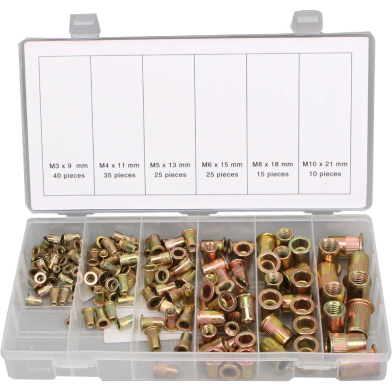 Steel nut rivets M3-M10, 150pcs