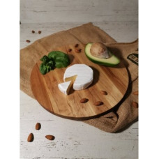 Apaļš griešanas dēlis D300x17mm, masīvs bērzs ar rievu