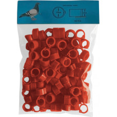 PIGEON LEG RINGS 8 MM. - 100 UNITS - RED