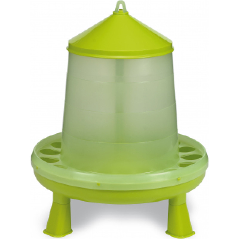 PLASTIC POULTRY FEEDER 8 KG. WITH LEGS - GREEN LEMON