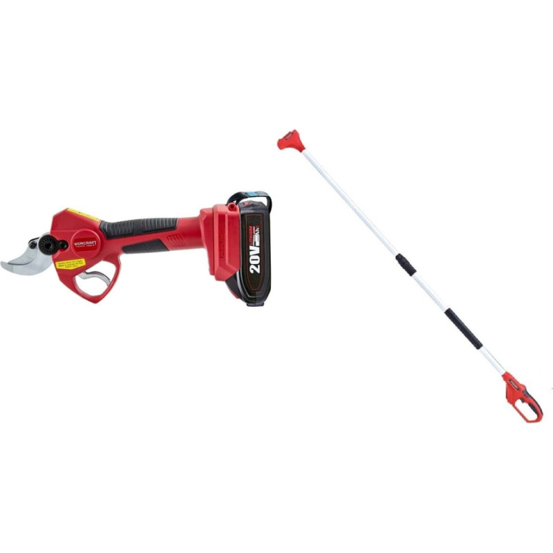 Li-ion Cordless brushless shears/secateurs WORCRAFT 20V with telescopic extension