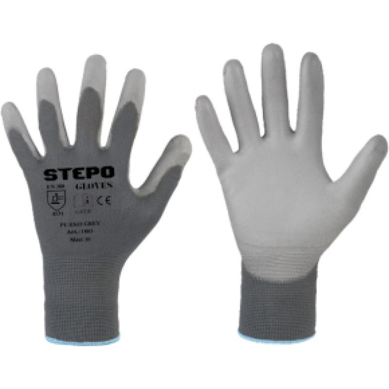 Work gloves coated PU-EKO Grey / 10 (XL) Grey