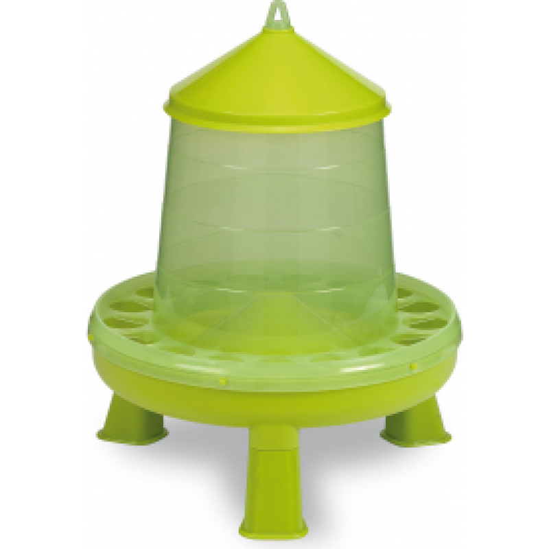 PLASTIC POULTRY FEEDER 4 KG. WITH LEGS - GREEN LEMON