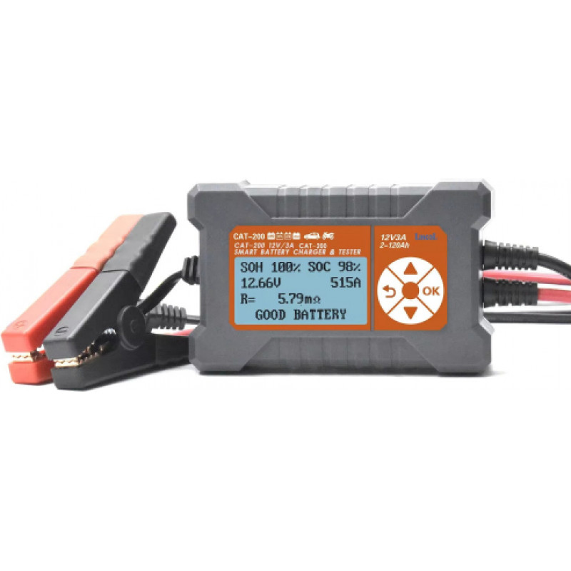 Battery charger & tester 12V 3A 3-220Ah