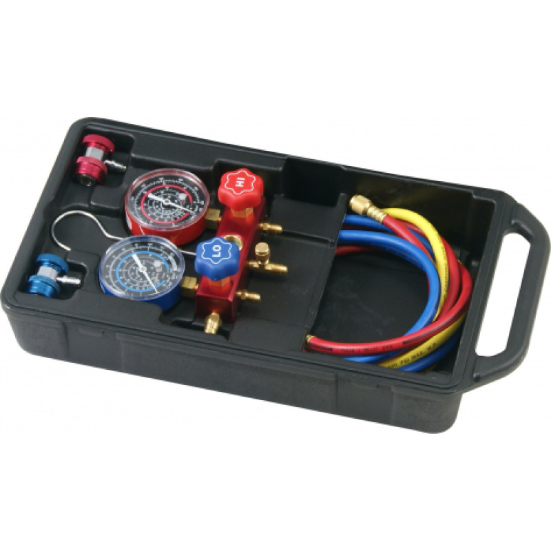 Testing manifold gauge for cool gas (R134a/R12)