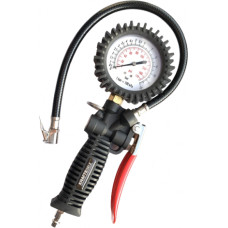 Tire inflating gun with manometer