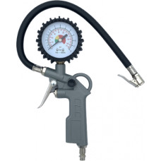 Tire inflating gun with manometer