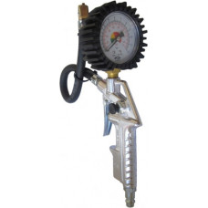 Tire inflating gun with manometer