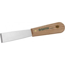 Putty scraper with wood handle