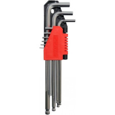 L-type hex key extra long ball point set 9pcs. (1.5-10)