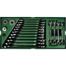 Tray. Ratcheting combination wrench set  19pcs.