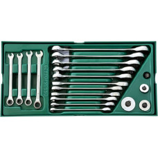 Tray. Ratcheting combination wrench set 19pcs