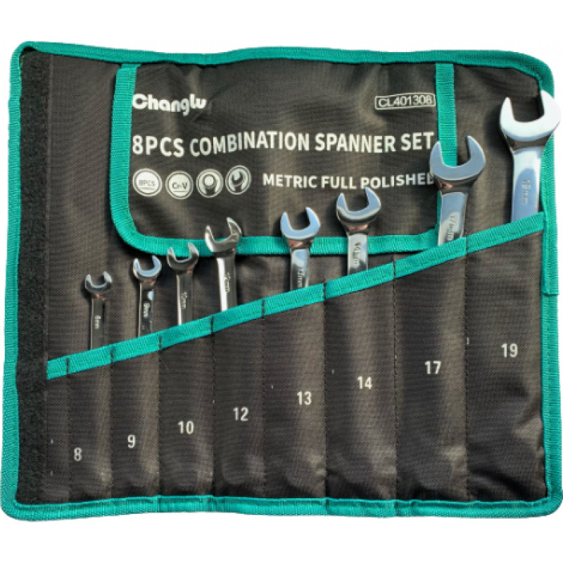 Combination wrench set 8pcs (8-19mm)