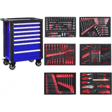 Roller cabinet with tool set trays, 181pcs.