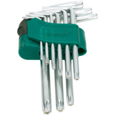 L-type hex key TORX short set 9pcs. (T10-T50) with hole