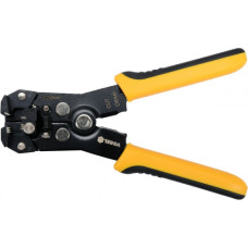 Universal wire stripper and ratchet crimping pliers