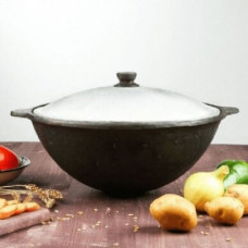 Uzbek cast iron cauldron with lid 6l