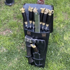 Set of skewers in a leather case 