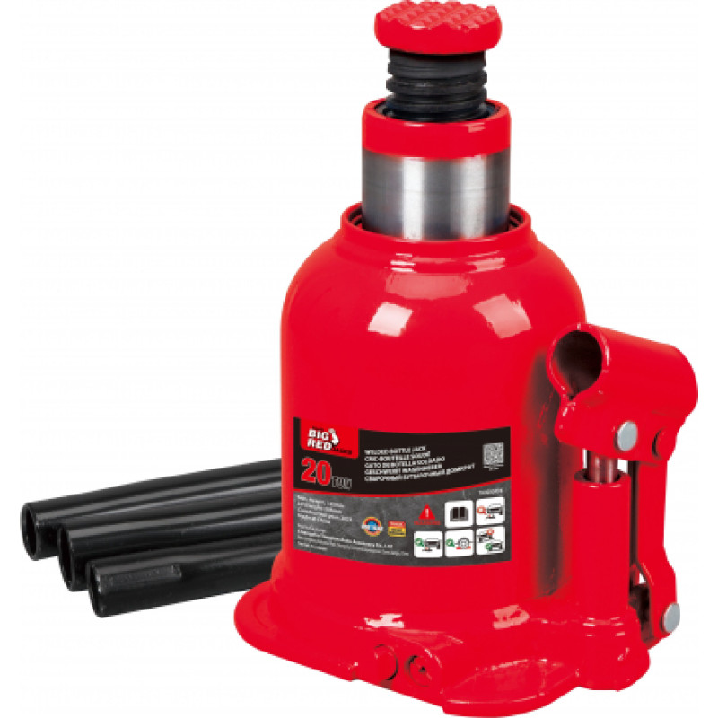 Hydraulic welded bottle jack. Economic class, 20t TUV